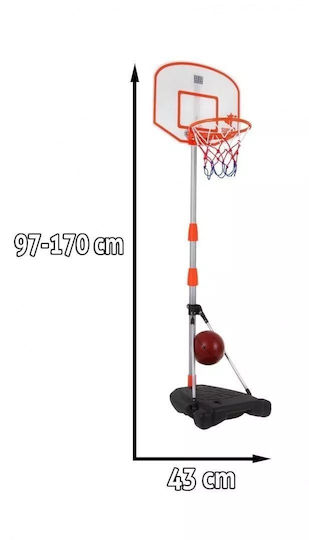 Blue Toys Παιδική Μπασκέτα Εσωτερικού και Εξωτερικού Χώρου με Βάση και Μπάλα