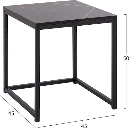 Quadratisches Zigon Grelay Holz Marmor 2 Stück M45xB45xH50cm