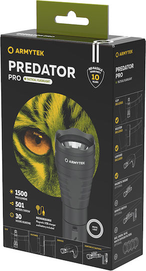 Armytek Pro Rechargeable Head Flash Light LED IP68 with Maximum Brightness 1500 Lumen