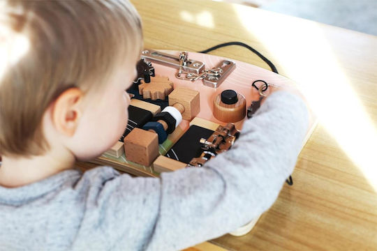 Бебешка играчка Интерактивна дъска Montessori от дърво за 36++ месеца