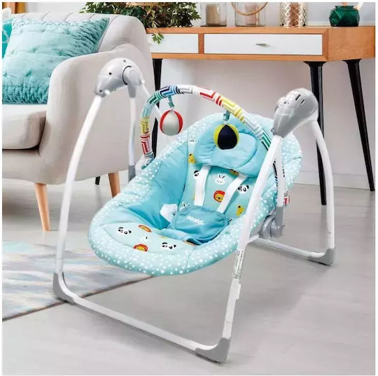 Asalvo Elektrisch Baby Relax Schaukel Musical mit Musik Blau für Kind bis 9kg
