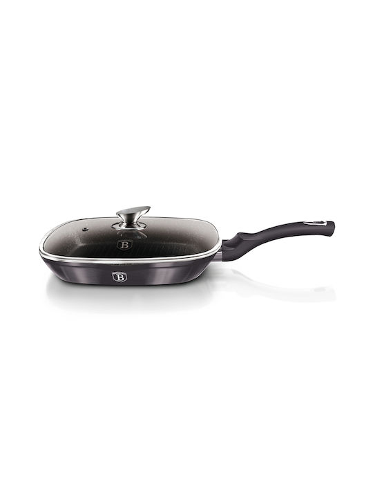 Berlinger Haus Metallic Line Grill With Lid made of Aluminum with Stone Coating Carbon Pro Edition 28cm