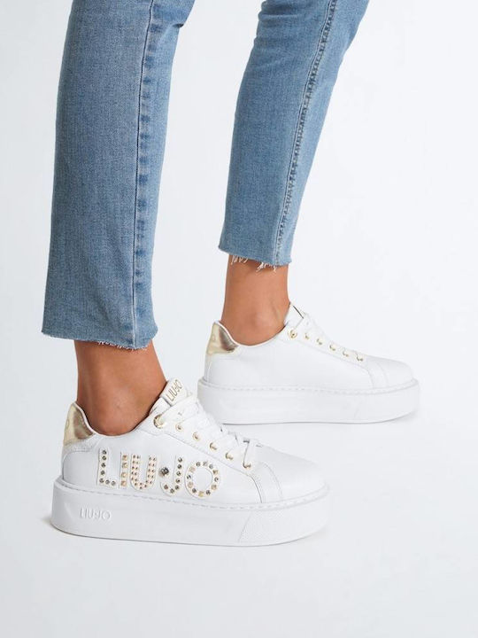 Adidași Flatforms Pentru Femei Albă