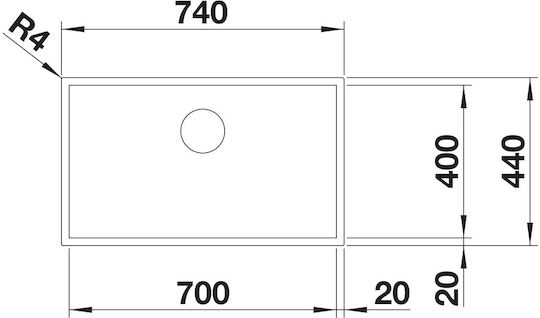 Blanco Zerox 700-IF 526246 Drop-In Sink Inox Satin W74xD44cm Dark Steel