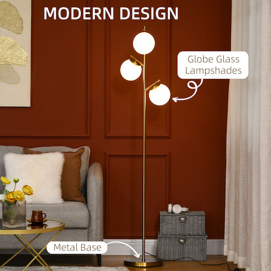 HomCom Stehlampe H159cm. Gold HomCom Stehlampe H159cm. Gold