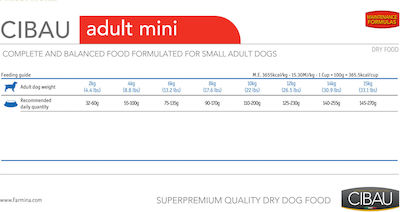 Farmina Cibau Adult Mini 2.5kg Dry Food for Adult Dogs of Small Breeds with Corn, Meat and Rice