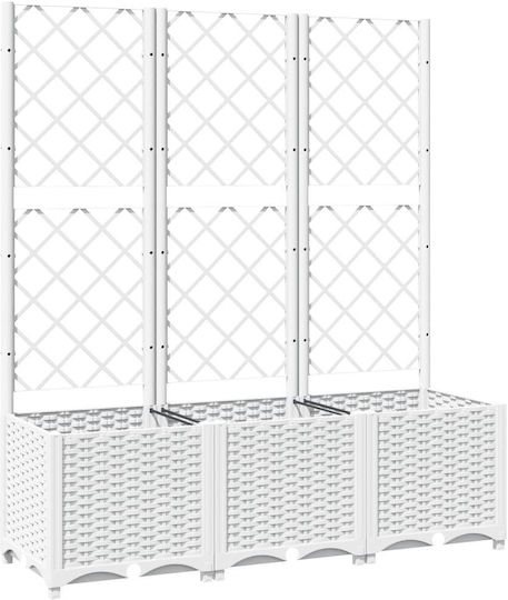 vidaXL Planter Box Plastic White 120x40x136cm.