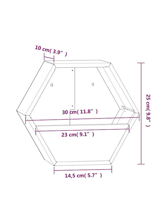 vidaXL 823684 Γλάστρα Κρεμαστή σε Γκρι Χρώμα 30x25cm Σετ 2τμχ