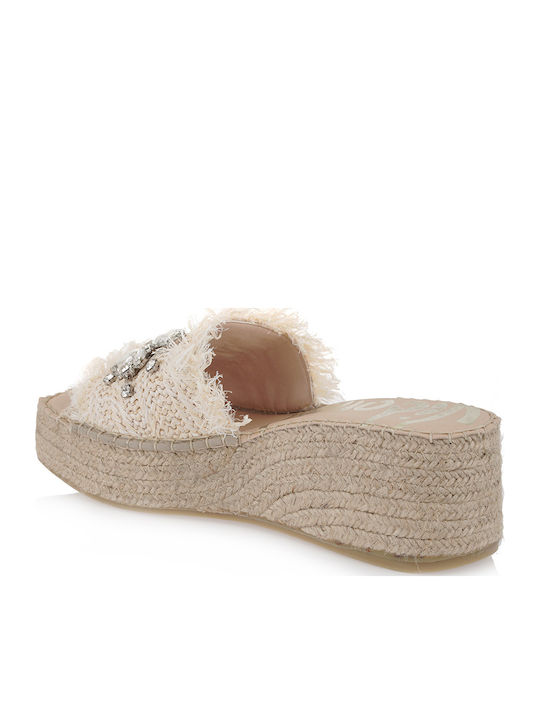 Damenplattformen Beige