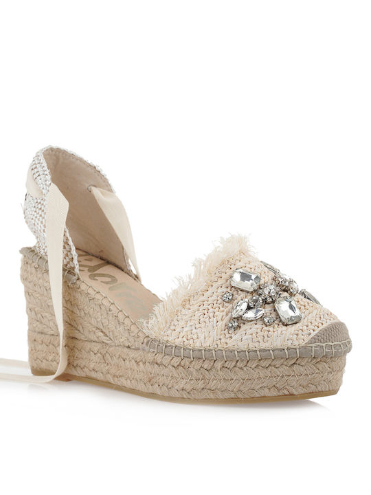 Vidorreta Women's Fabric Platform Espadrilles Beige