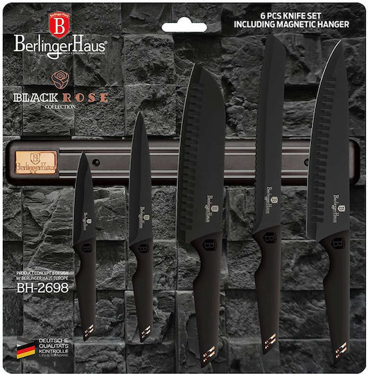 Berlinger Haus Black Rose Collection Комплект Ножове с Основа от Неръждаема Стомана 5бр