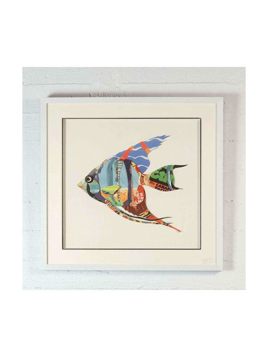 Supergreens Κολάζ Αγγελόψαρο Κάδρο Ξύλινο 60x60cm