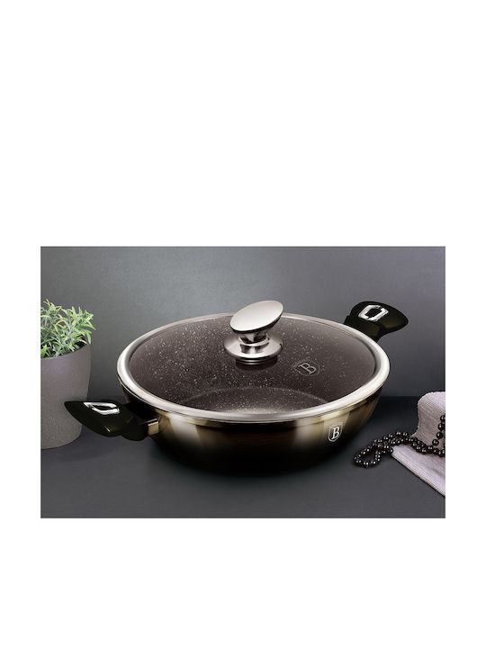 Berlinger Haus Metallic Line Shallow Pot made of Aluminum 3.8lt / 28cm Shiny Black