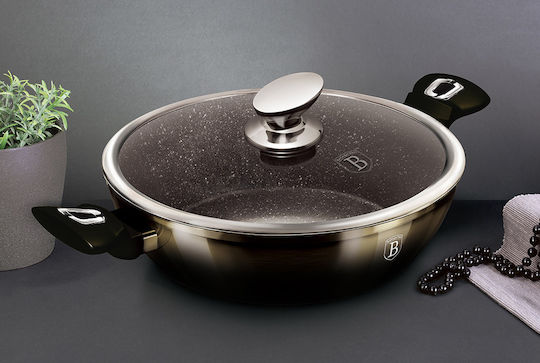 Berlinger Haus Metallic Line Shallow Pot made of Aluminum 3.8lt / 28cm Shiny Black