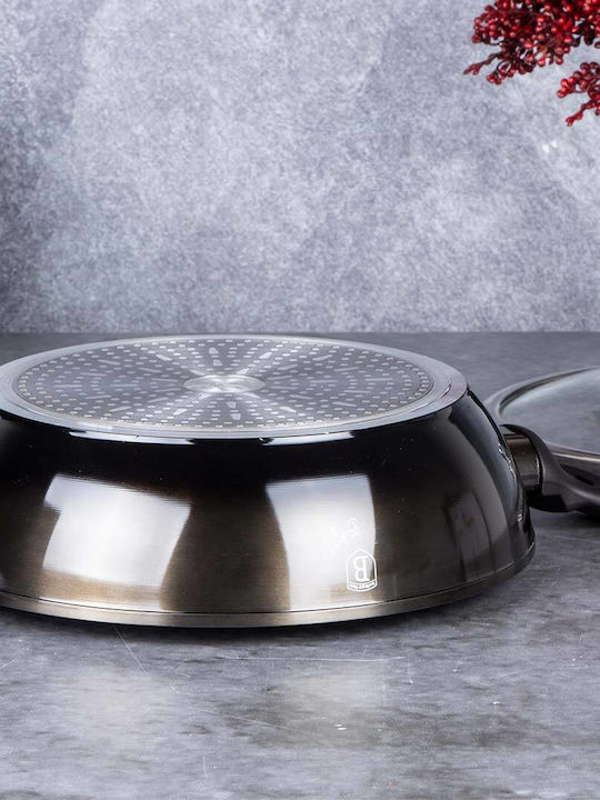Berlinger Haus Metallic Line Shallow Pot made of Aluminum 3.8lt / 28cm Shiny Black