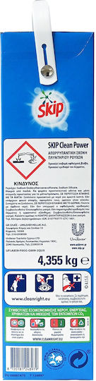 Skip Clean Power Απορρυπαντικό Ρούχων σε Σκόνη 4.355kg (67 Μεζούρες)