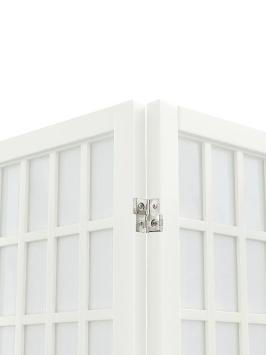vidaXL Японски стил Декоративен Параван Дървен с 4 Панела White 160x170см