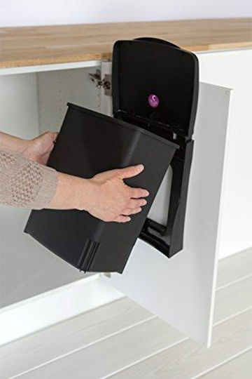 Brabantia Plastic Waste Bin with Pedal Black 10lt