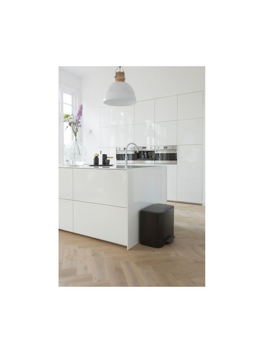 Brabantia Кошче за Рециклиране от Неръждаема Стомана с Педал Черно 33л