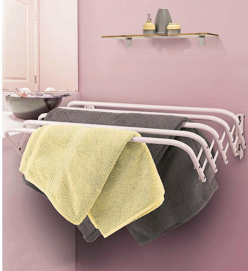 Eurogold Trio Folding Wall Clothes Drying Rack from Aluminum with Hanging Length 3m