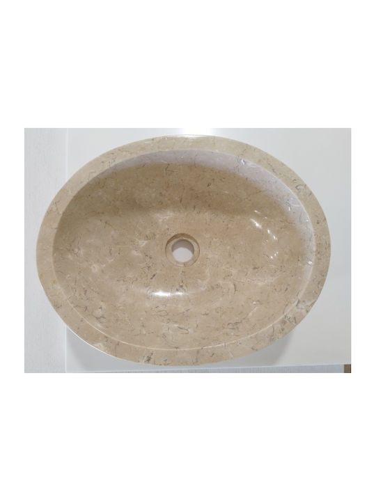 Karag Leonor Aufgesetztes Waschbecken Stein 45x35x15cm Soph Cream