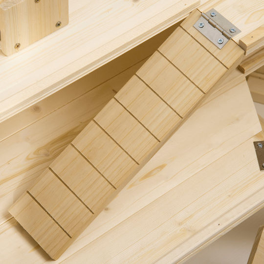 Pawhut Σπιτάκι για Χάμστερ 3 Επιπέδων Ξύλινο 115x60x55cm