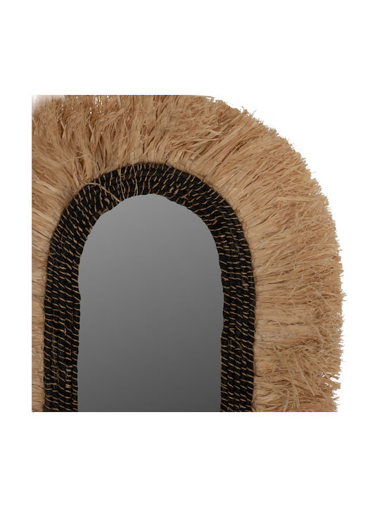 HomeMarkt Wandspiegel Oval mit Braun Rahmen 90x55cm 1Stück