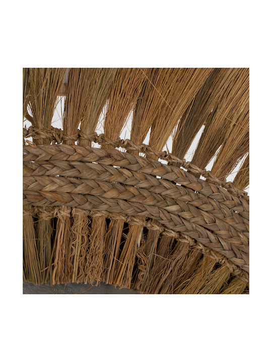 HomeMarkt Oglindă De Perete Din Fibre Rayung Grass Full Body Cu Cadru Din Rattan Verde Diametru 130cm