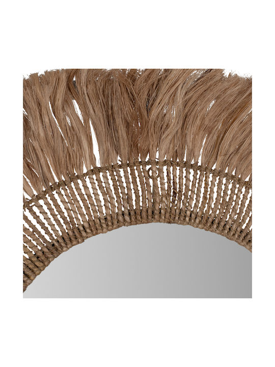 HomeMarkt Oglindă De Perete Cu Cadru Din Rattan Maro Diametru 90cm