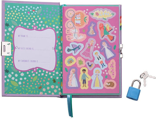 Floss & Rock Fairy Tale Carnet Cu dungi cu Lacăt Violet
