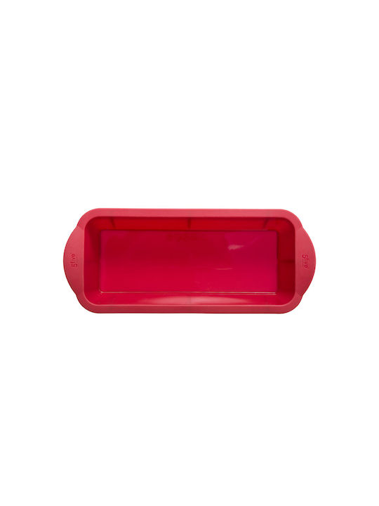 Aria Trade Formă de Patiserie pentru Chec Rectangulare din Silicon 27.5x13x7buc Red 1buc