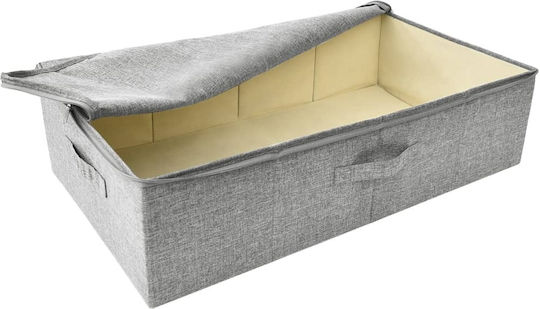 vidaXL Текстил Кутия за съхранение с капак Сив 70x40x18см 1бр