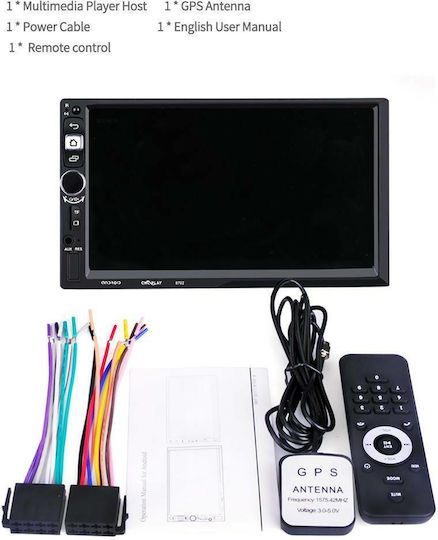 Sistem Audio Auto 2DIN (Bluetooth/USB/AUX/WiFi/GPS/Apple-Carplay/Android-Auto) cu Ecran Tactil 7"