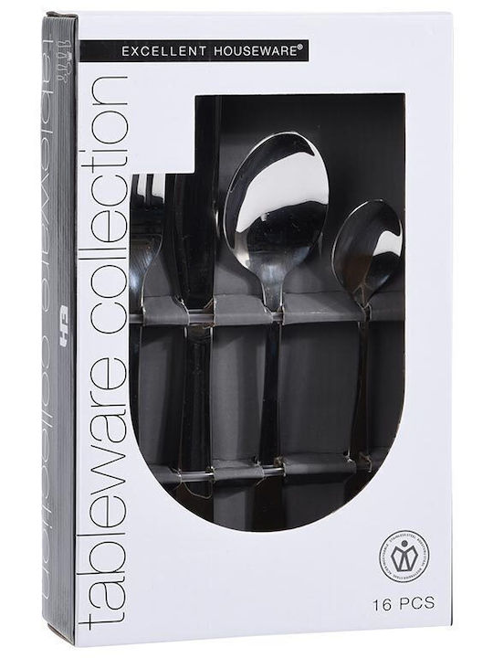Excellent Houseware Σετ Μαχαιροπίρουνα Ανοξείδωτα Ασημί 16τμχ