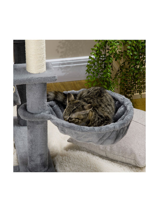 Pawhut Stâlp pentru zgâriat pisici Copaci pentru pisici Gri 48x48x140cm