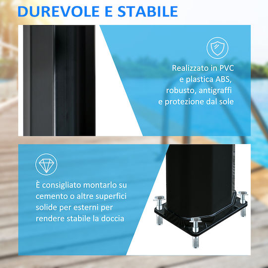 Outsunny Ντουζιέρα Πισίνας Ηλιακή από PVC Μαύρη