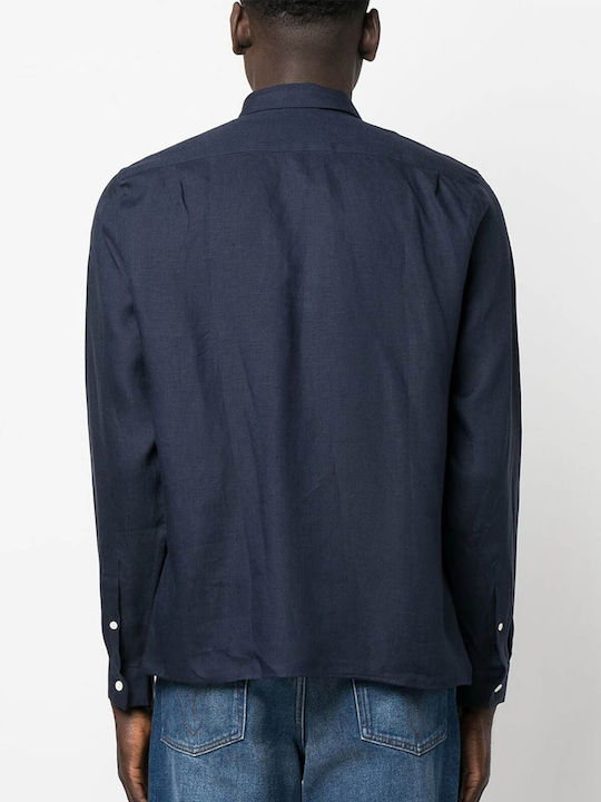 Lacoste Λινό Πουκάμισο Navy Μπλε