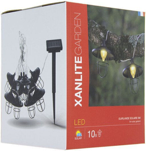 Xanlite Hanging Solar Light Garland with Warm White Light 3000K IP44