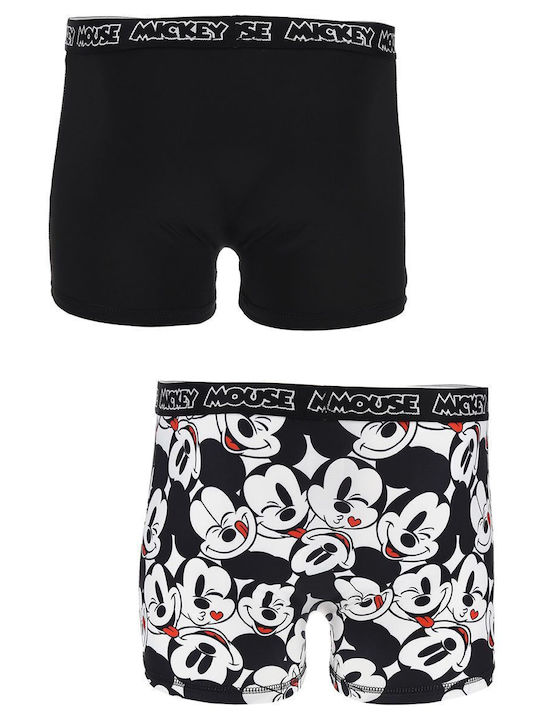 Mickey Set 2 ανδρικά μποξερ, Χρώμα Μαύρο