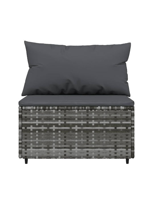Garden & Outdoor Furniture Set 3 Pieces Gray with Pillows