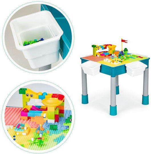 Multistore Kinder Tische mit Stühlen aus Kunststoff Blau Ecotoys