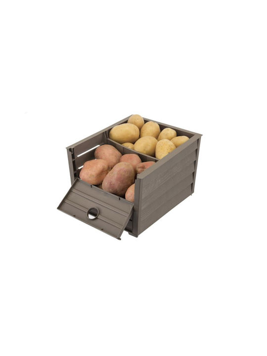 Bama Πλαστικό Κουτί Αποθήκευσης με Καπάκι Taupe 23.5x28x20cm