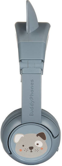 BuddyPhones PlayEars+ Kabellose Bluetooth Kinder Am Ohr Kopfhörer mit 24 Stunden Betriebszeit Blau