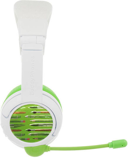BuddyPhones School+ Wireless On Ear Multimedia Headphone with Microphone USB-C / Bluetooth Green