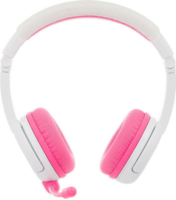 BuddyPhones School+ Wireless/Wired On Ear Kids' Headphones with 20 hours of Operation Pink