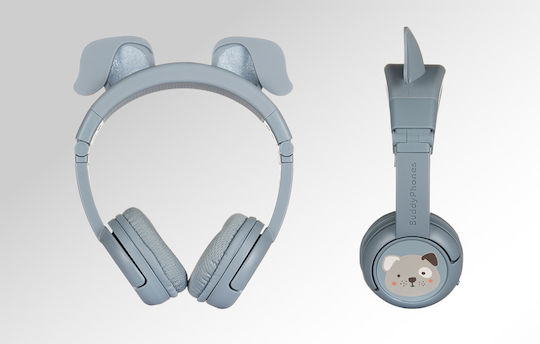 BuddyPhones PlayEars+ Kabellose Bluetooth Kinder Am Ohr Kopfhörer mit 24 Stunden Betriebszeit Blau