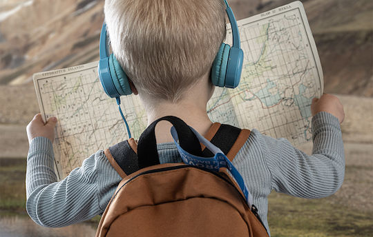 BuddyPhones Travel Kabelgebunden Kinder Am Ohr Kopfhörer Blau