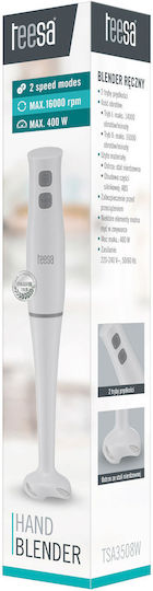 Teesa Ραβδομπλέντερ με Πλαστική Ράβδο 400W Λευκό