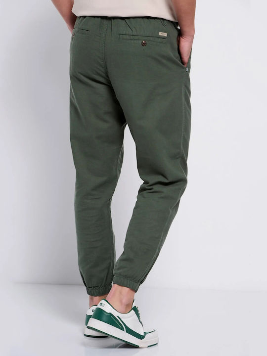 FBM007-01802 Trousers in Straight Line Dusty Green