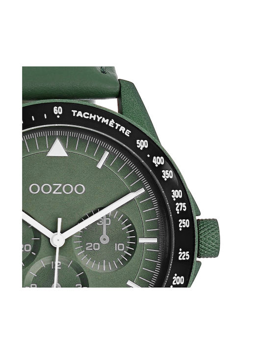 Oozoo Uhr Batterie mit Grün Lederarmband